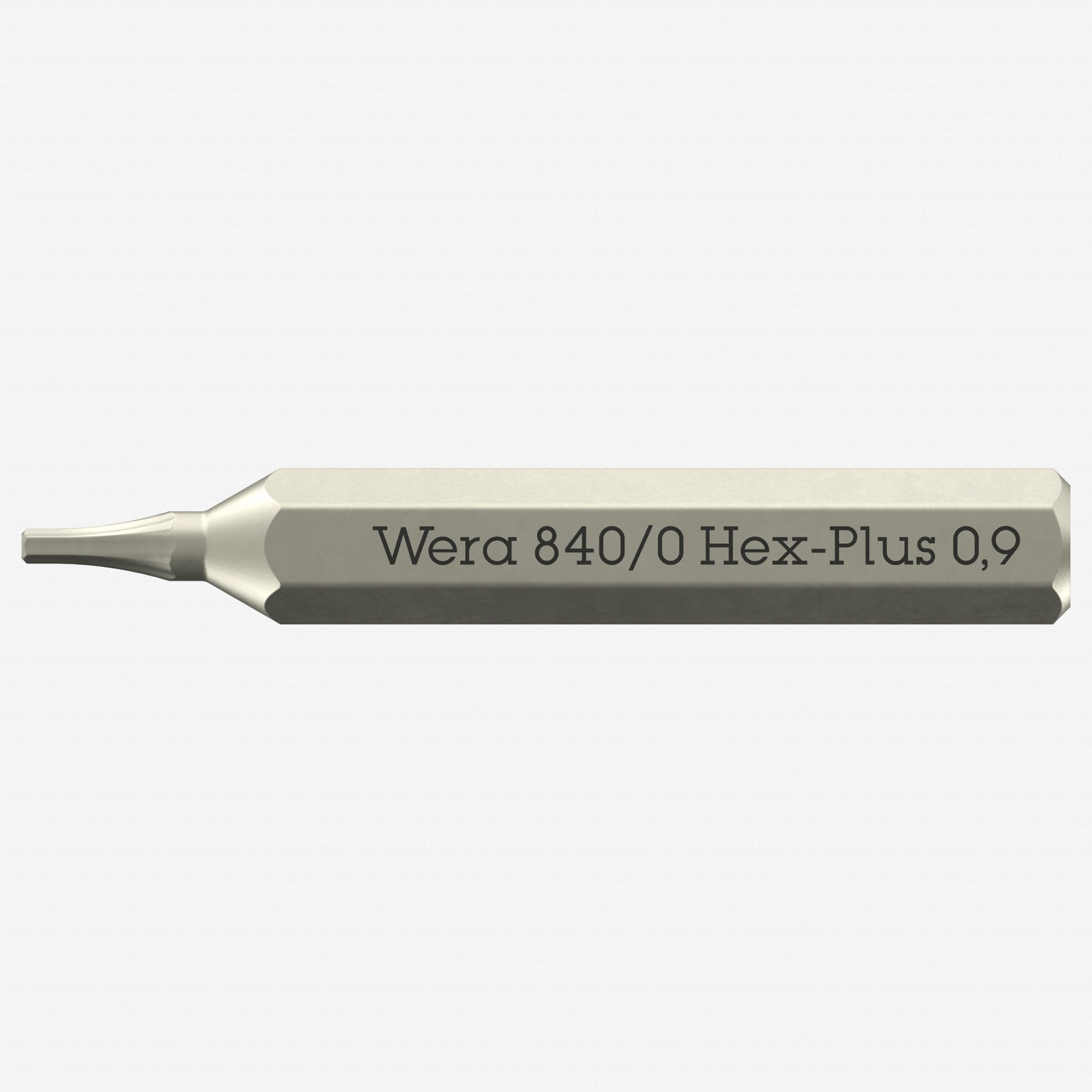 Wera 058108 Micro Bit for 0.9 mm Inside Hex Screws, 4 mm Hex Drive - WR058108 - KC Tool