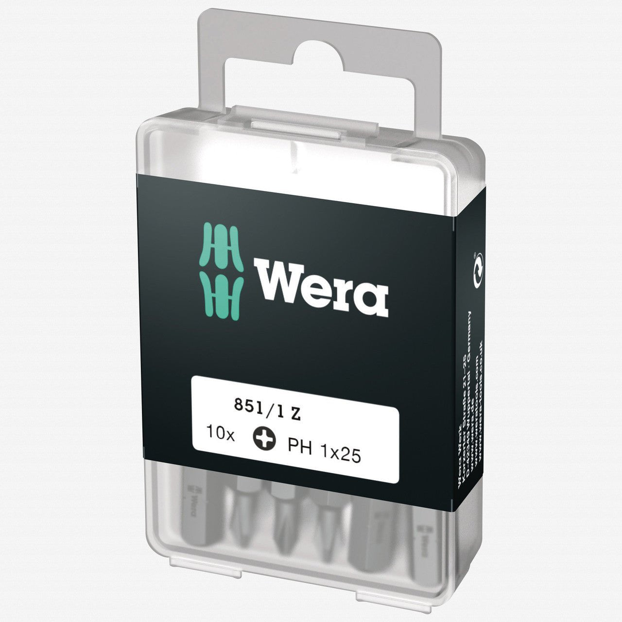 Wera 072400 DIY PH 1 x 25mm Phillips Insert Bit - 10 Pack - WR072400 - KC Tool