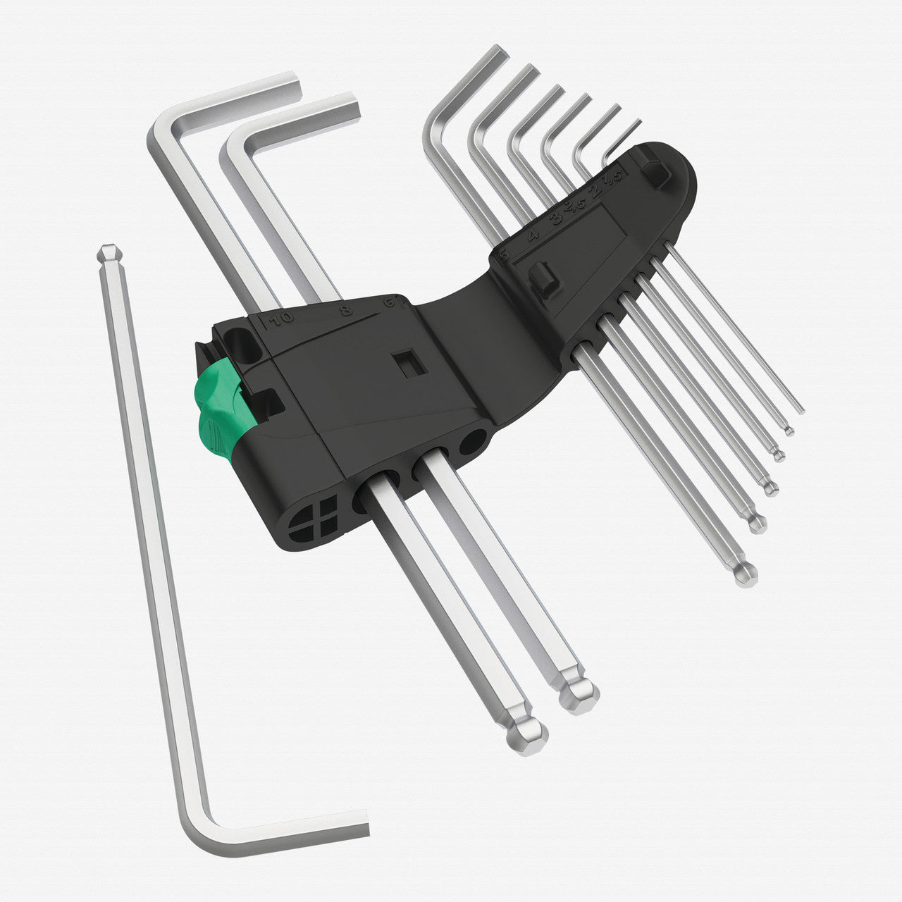 Wera 073391 Ball - End L - key Chrome - plated Metric Set, Retail Pack - WR073391 - KC Tool