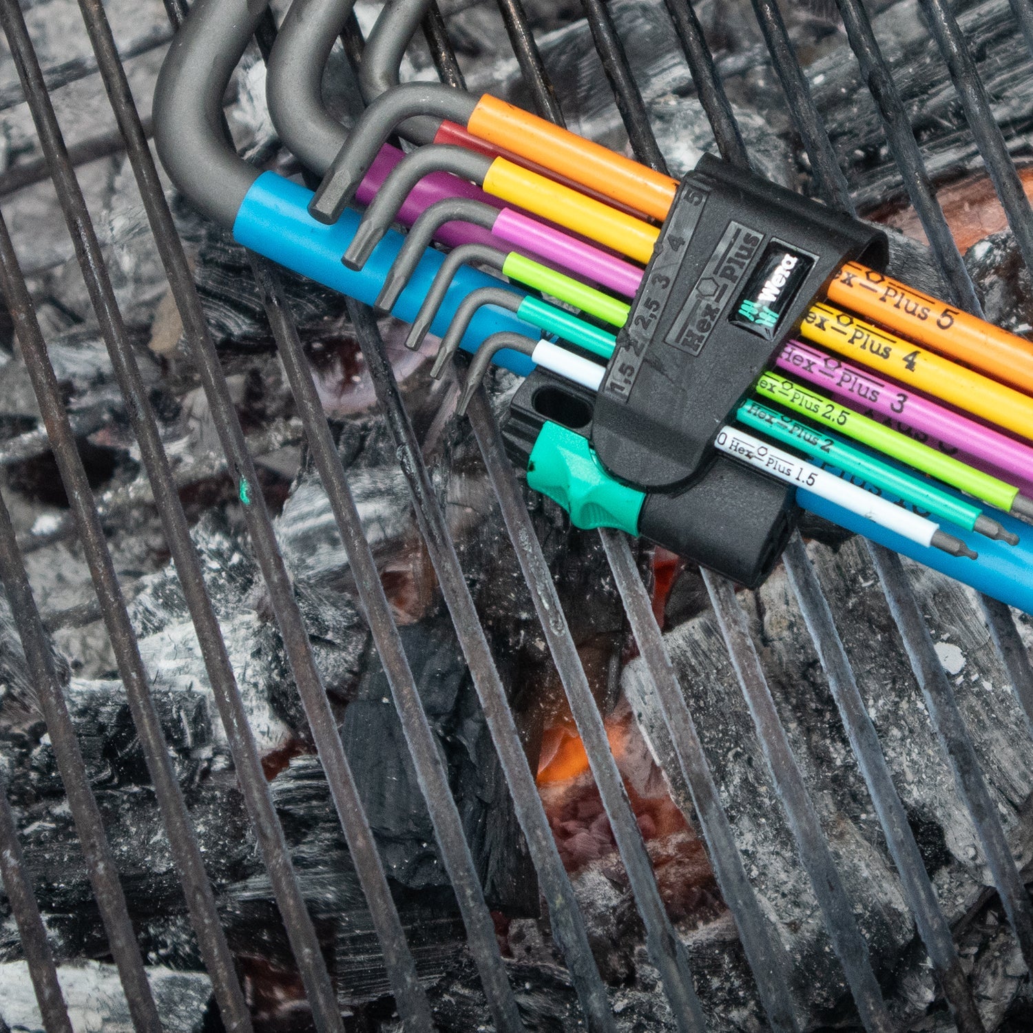 Wera 073593 Multicolor Hex + Ball End Hex Metric L-key Clip Set (Retail Package) - WR073593 - KC Tool