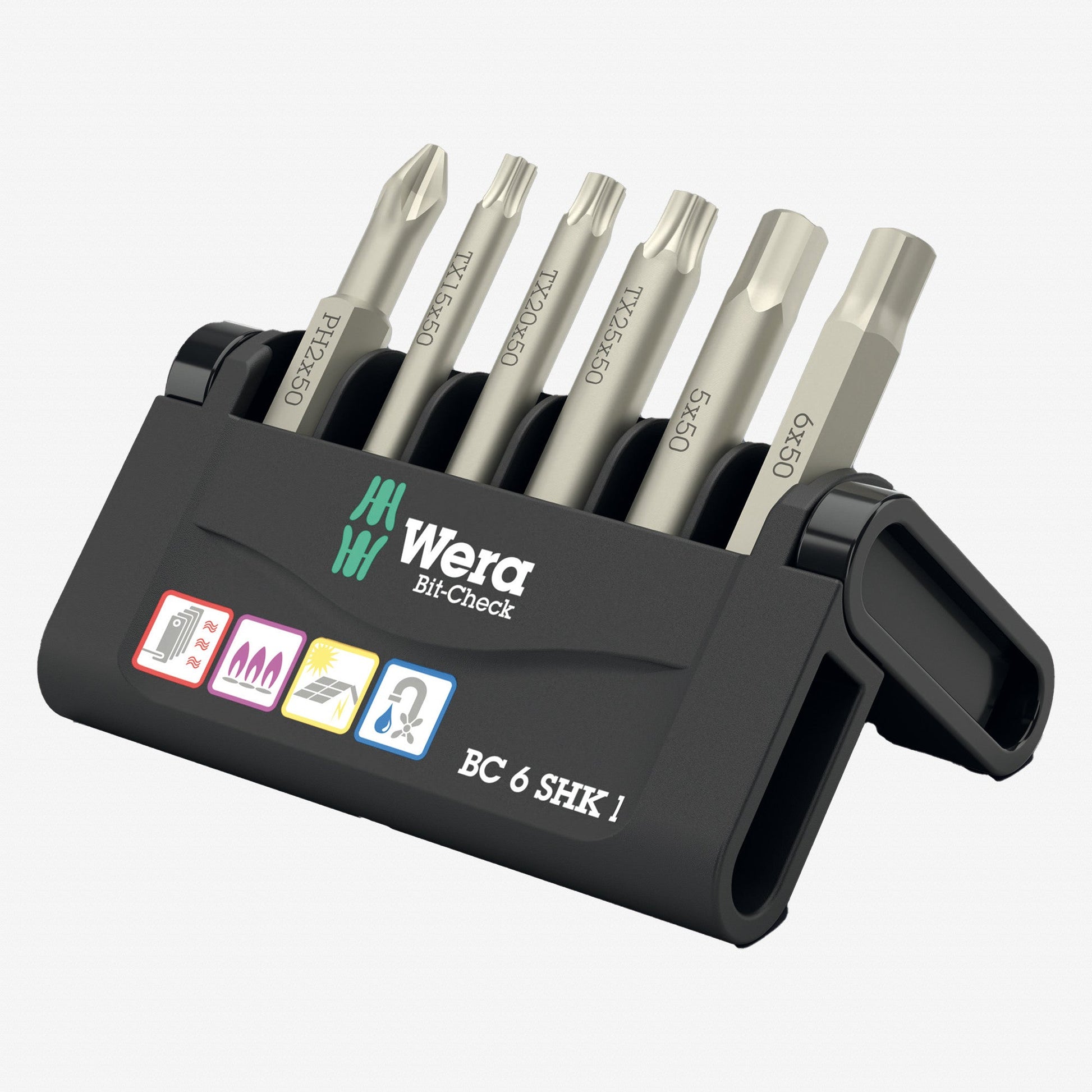 Wera 073631 Bit-Check 6 SHK 1 SB, 6 Pieces - WR073631 - KC Tool