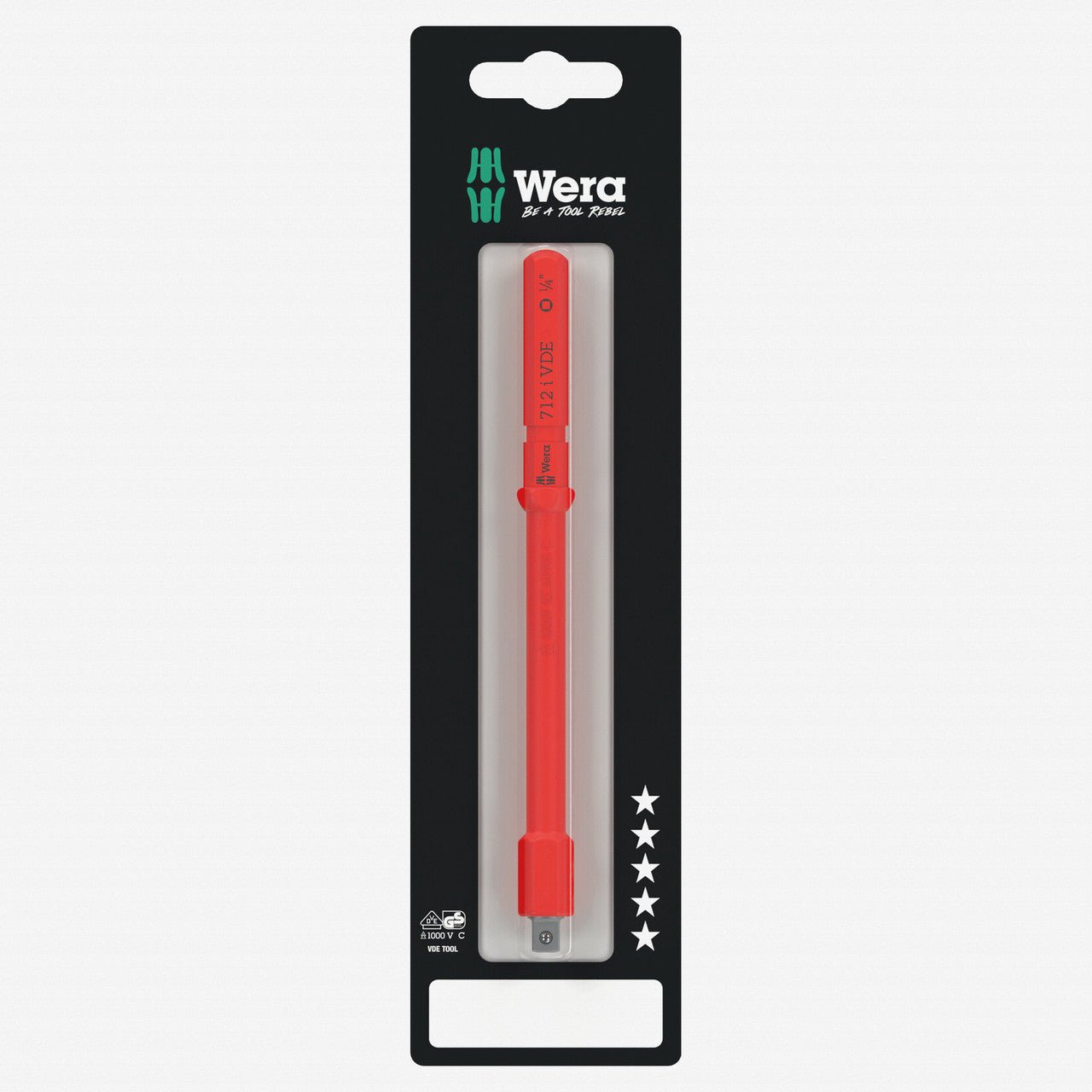 Wera 073702 Kraftform Kompakt A VDE 712 i SB Adapter blade, insulated, for 1/4" sockets - WR073702 - KC Tool