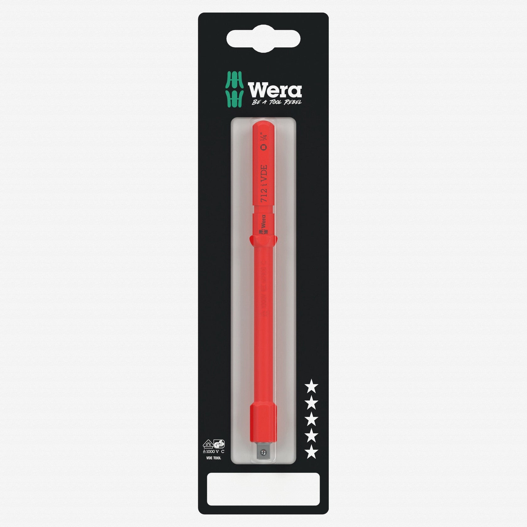 Wera 073702 Kraftform Kompakt A VDE 712 i SB Adapter blade, insulated, for 1/4" sockets - WR073702 - KC Tool