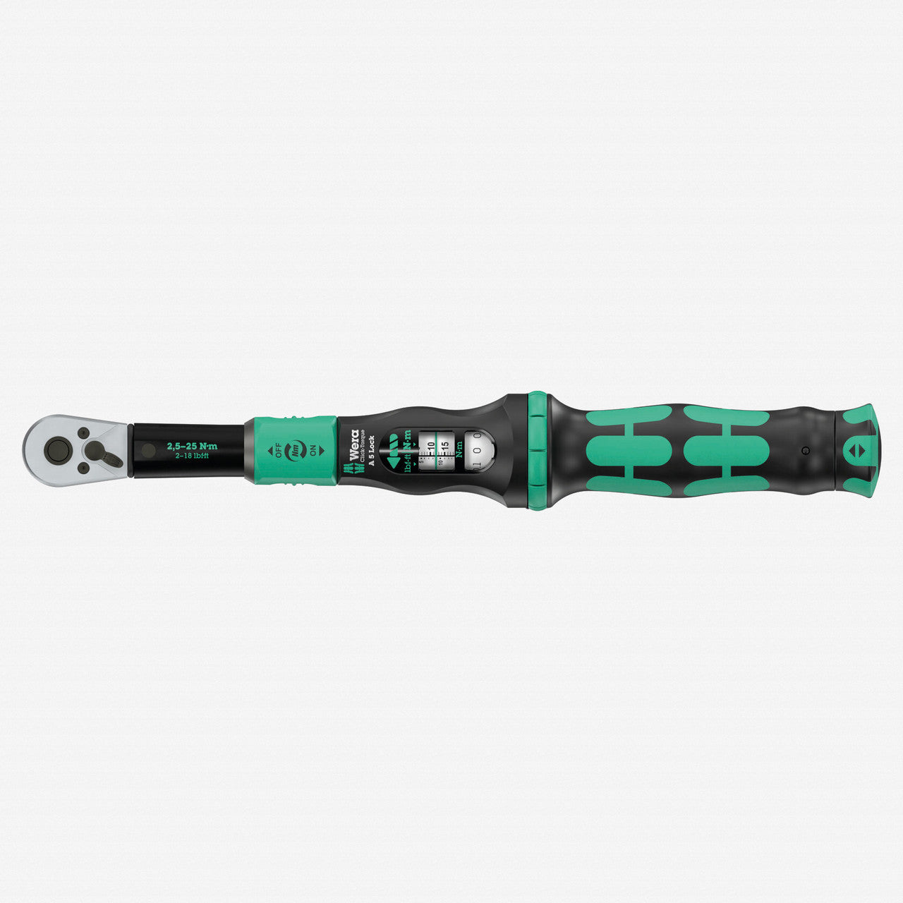 Wera 075690 Click - Torque Lock A 5 Torque Wrench, 1/4" Square Drive, 2.5 - 25 Nm - WR075690 - KC Tool