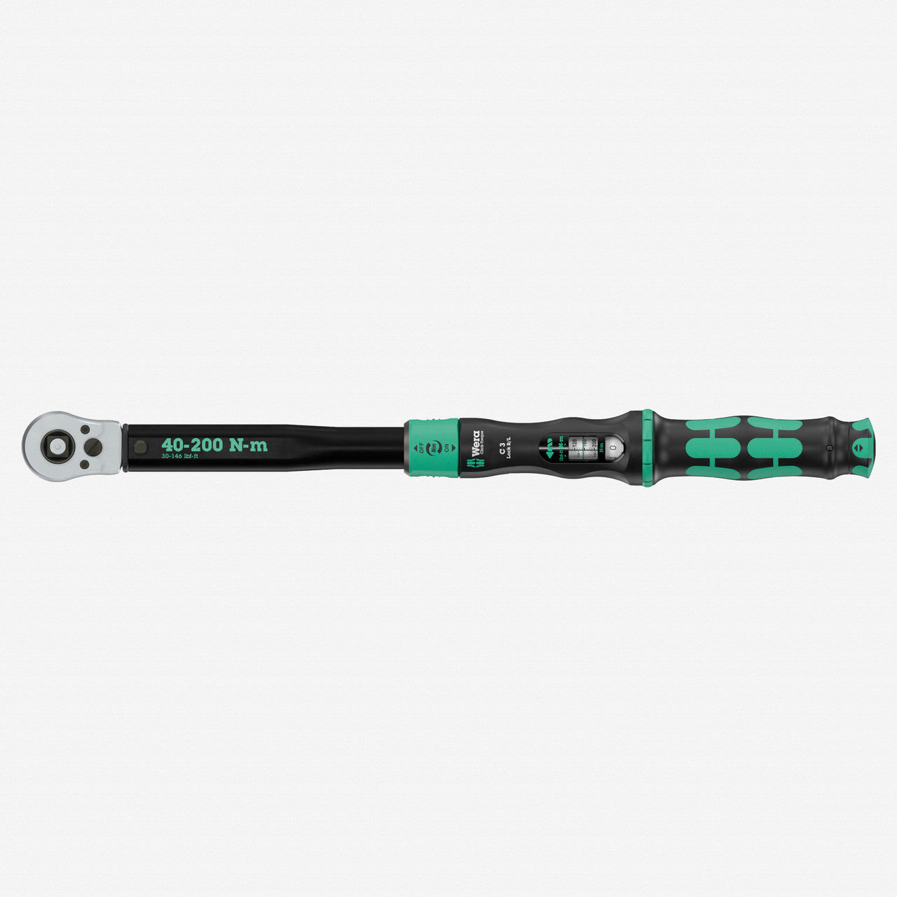 Wera 075695 Click - Torque Lock C 3 R/L Torque Wrench, 1/2" Square Drive, 40 - 200 Nm - WR075695 - KC Tool