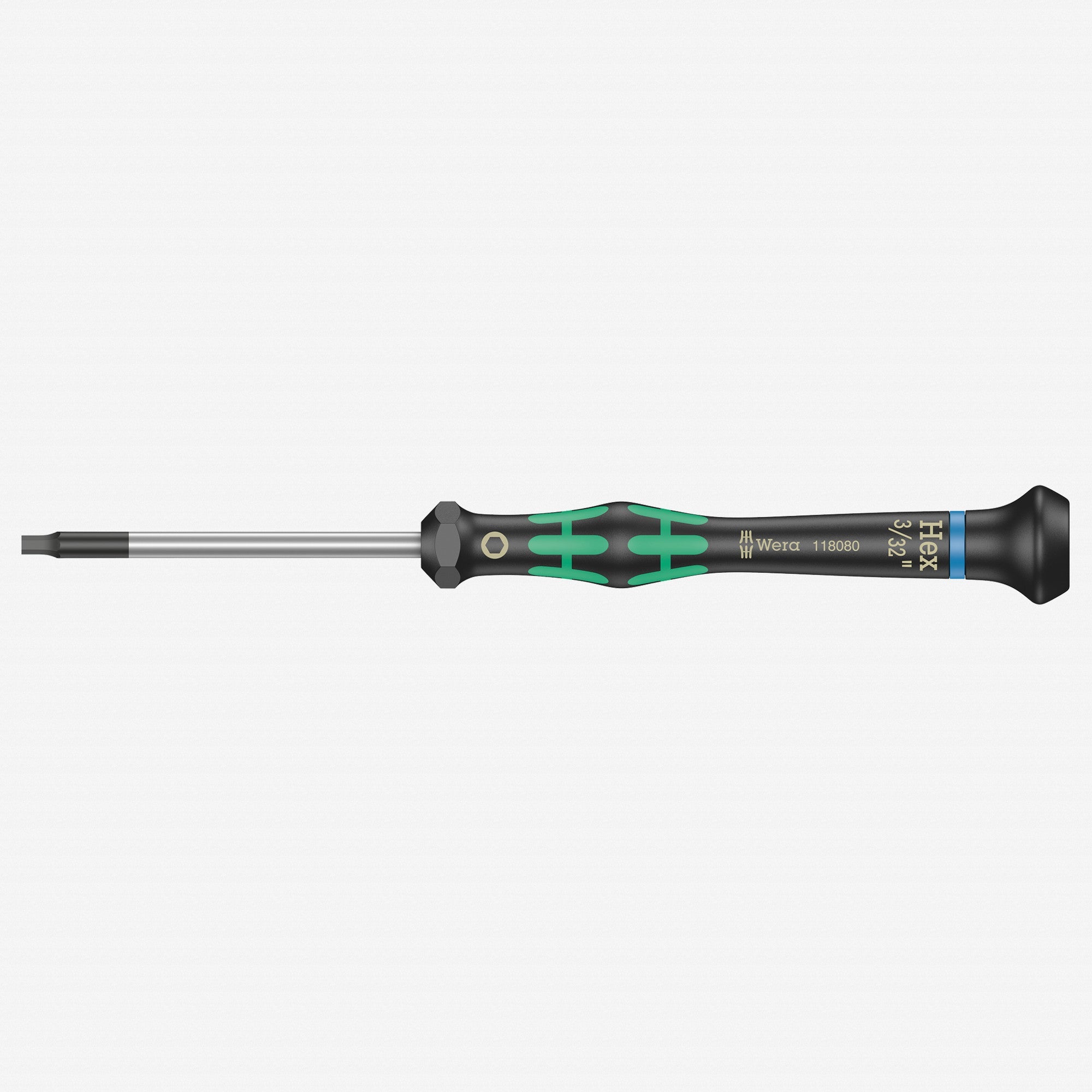 Wera 118080 3/32" x 60mm Kraftform Micro Hex Precision Screwdriver - WR118080 - KC Tool