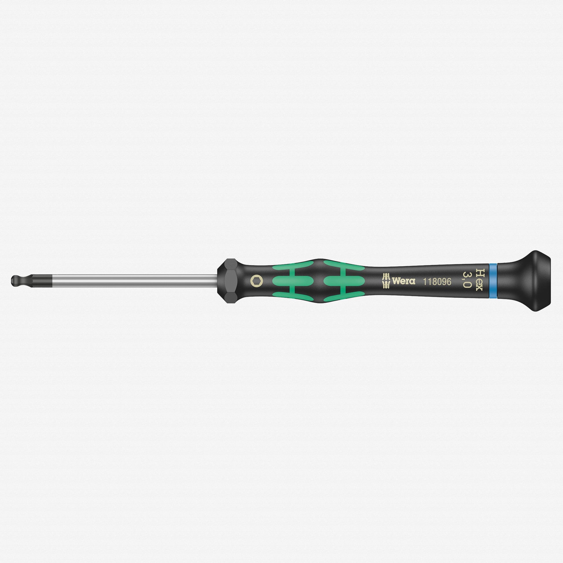 Wera 118096 3 x 60mm Kraftform Micro Ball End Hex Precision Screwdriver - WR118096 - KC Tool
