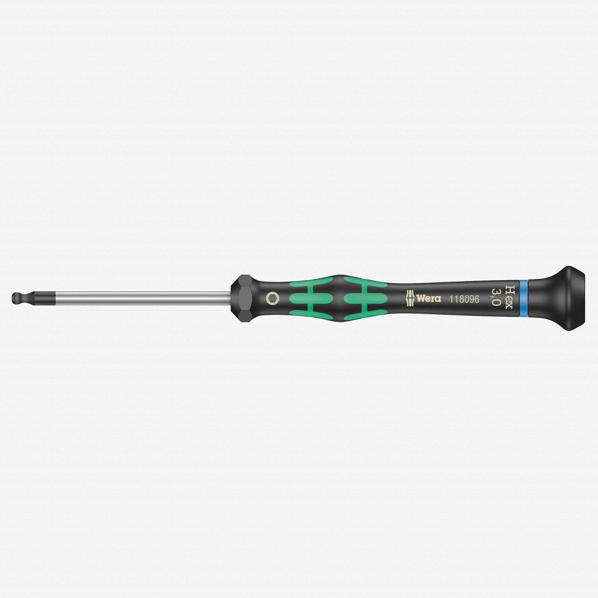 Wera 118096 3 x 60mm Kraftform Micro Ball End Hex Precision Screwdriver - WR118096 - KC Tool
