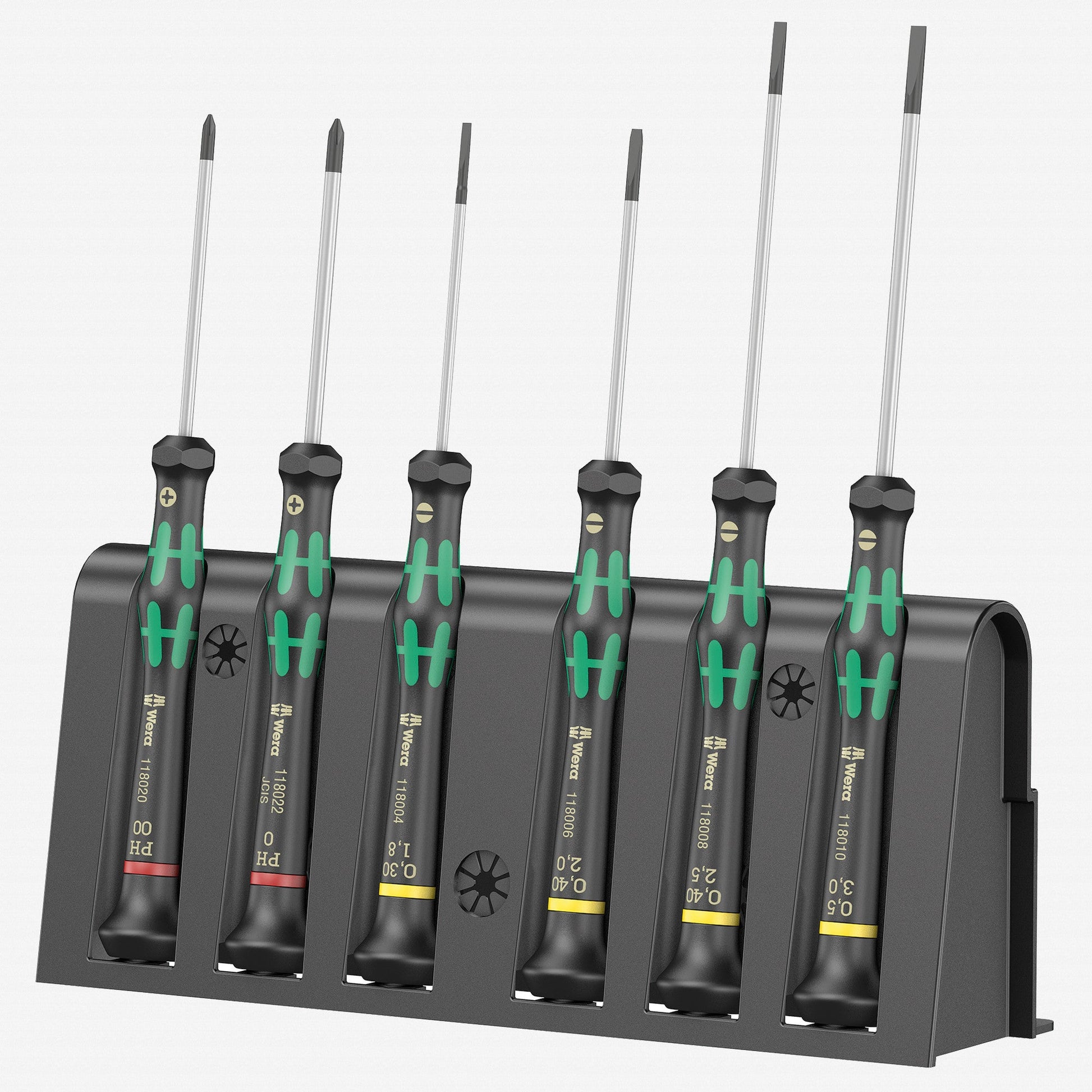 Wera 118150 Kraftform Micro Slotted/Phillips Precision Screwdriver Set + Rack - WR118150 - KC Tool