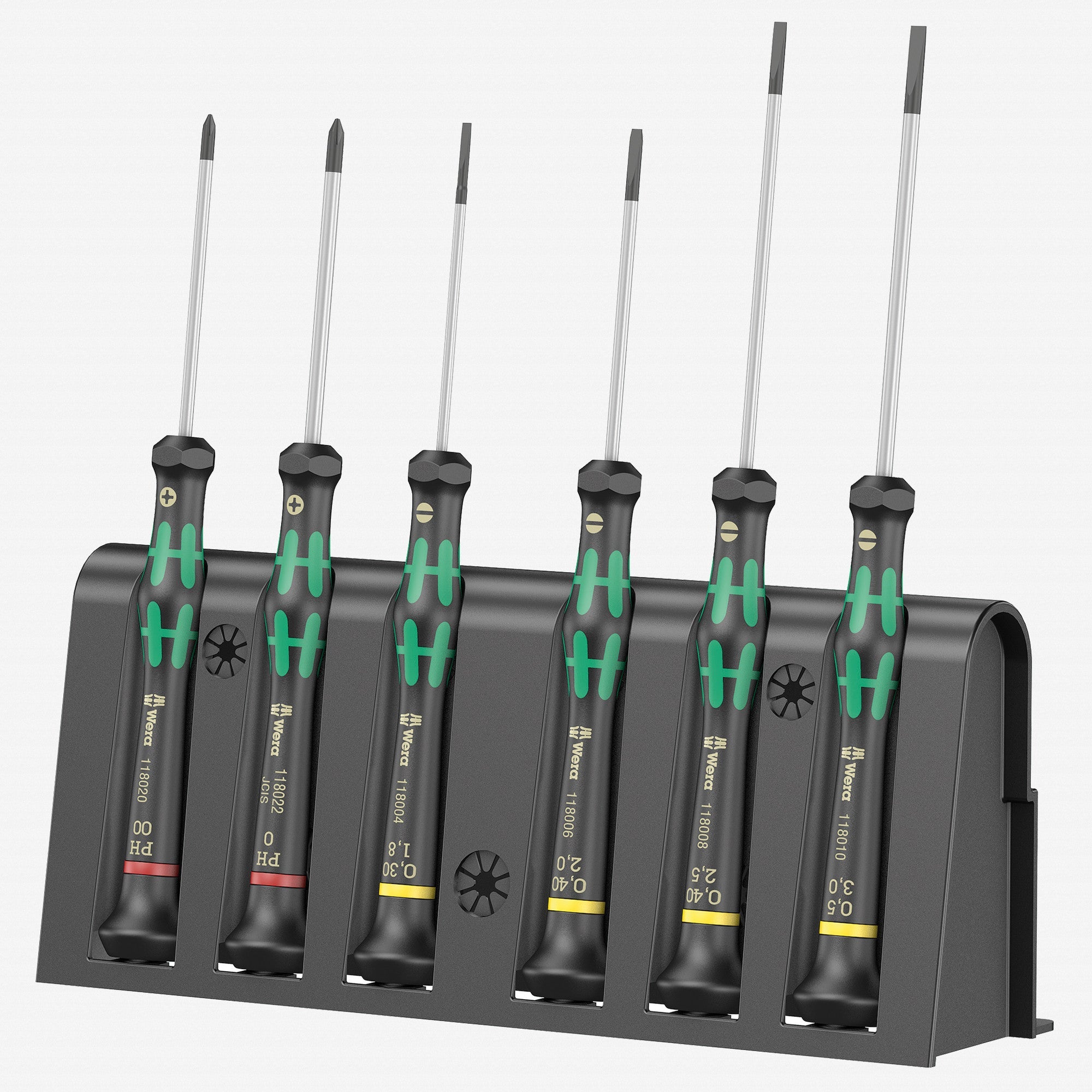 Wera 118150 Kraftform Micro Slotted/Phillips Precision Screwdriver Set + Rack - WR118150 - KC Tool