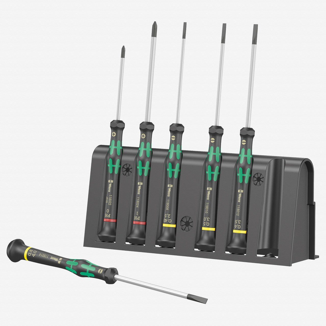 Wera 118152 Kraftform Micro Slotted/Phillips Precision Screwdriver Set + Rack - WR118152 - KC Tool