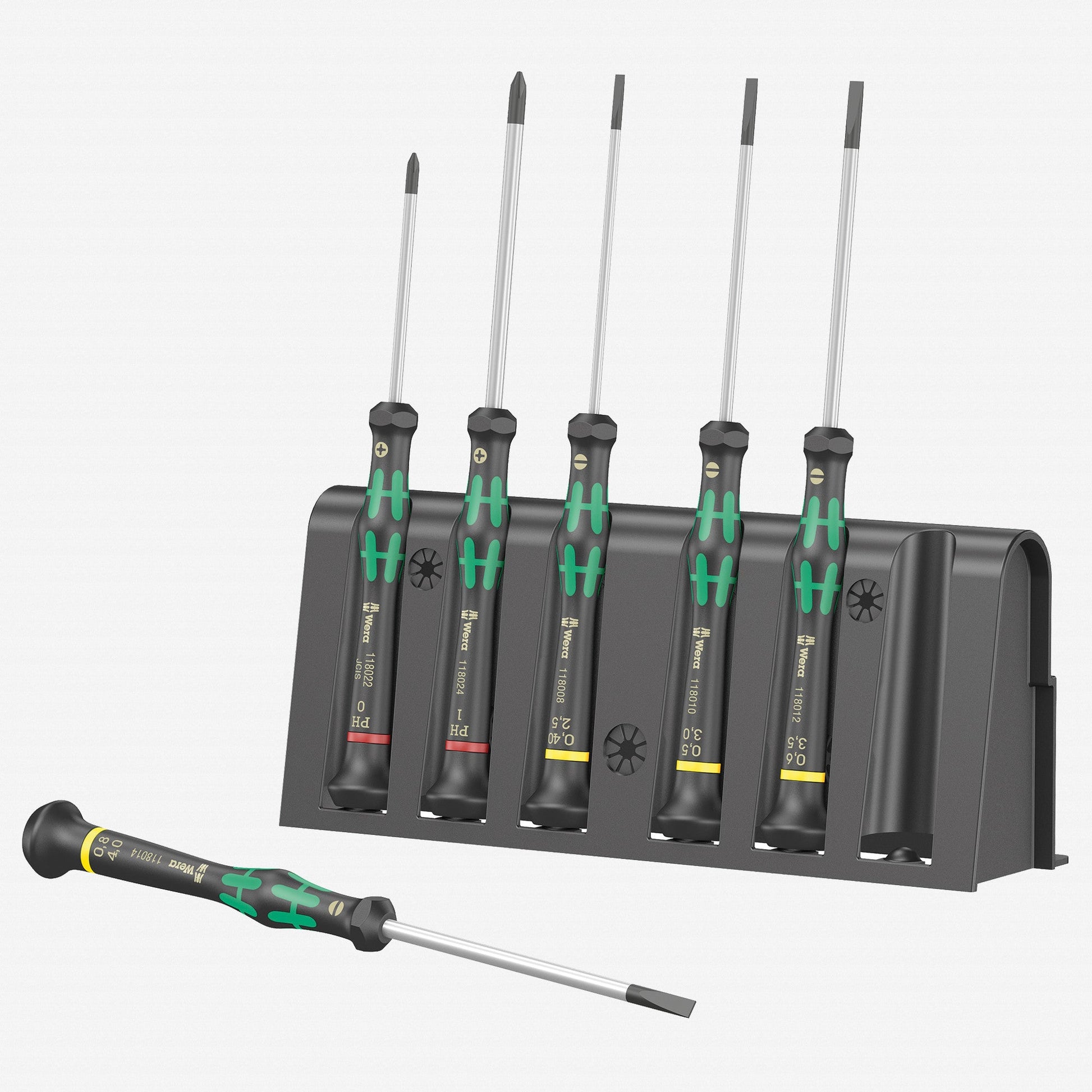 Wera 118152 Kraftform Micro Slotted/Phillips Precision Screwdriver Set + Rack - WR118152 - KC Tool