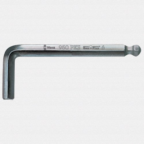 Wera 133156 6 x 100mm Chrome Ball-end L-key - WR133156 - KC Tool