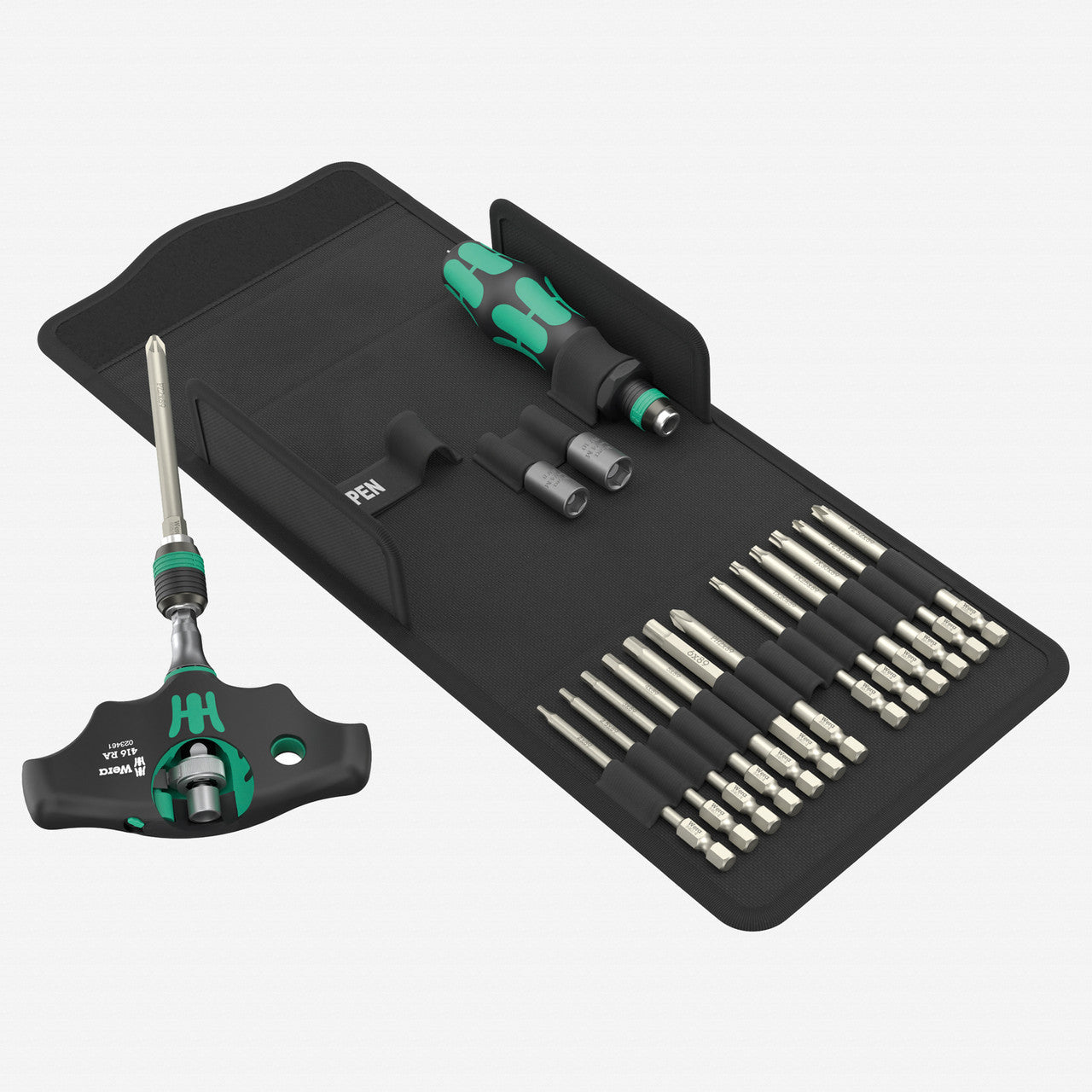 Wera 136072 Kraftform Kompakt 400 RA HVAC Set 1, 19 Pieces, Metric - WR136072 - KC Tool