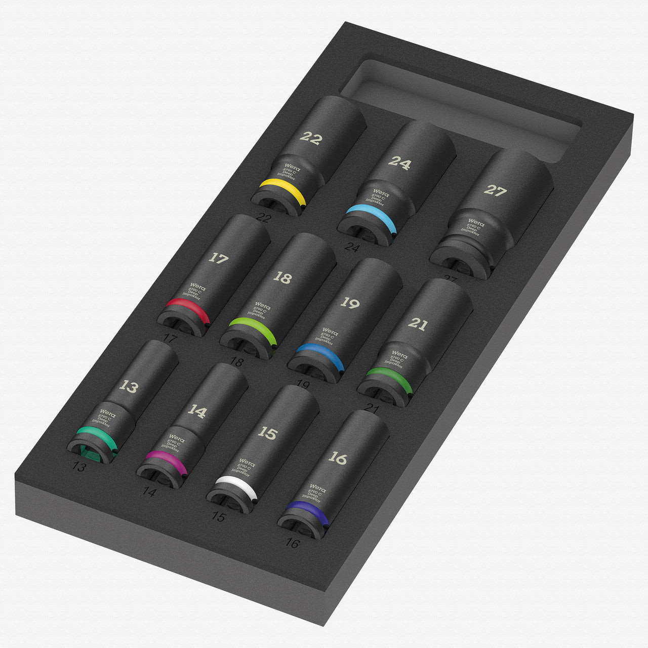 Wera 150115 Foam Insert 8790 C Impaktor Deep Socket Set 1, 1/2" Drive, 11 Pieces - WR150115 - KC Tool