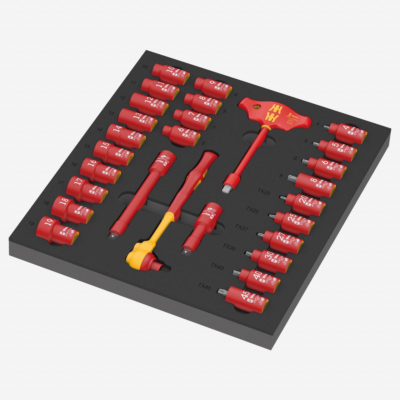 Wera 150116 Foam Insert 8007 B Zyklop VDE Ratchet Set 1, 3/8" Drive, 28 Pieces - WR150116 - KC Tool