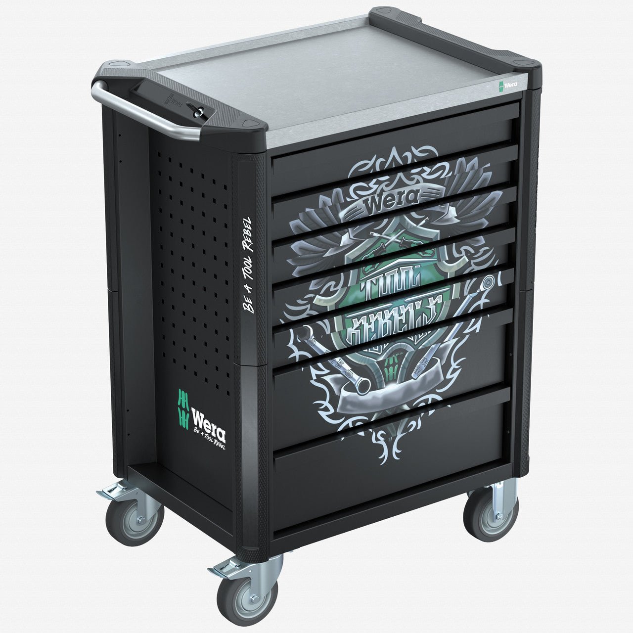 Wera 150135 9705 Tool Rebel Rolling Tool Cabinet Stainless 1 with Tool Assortment, 177 Pieces - WR150135 - KC Tool