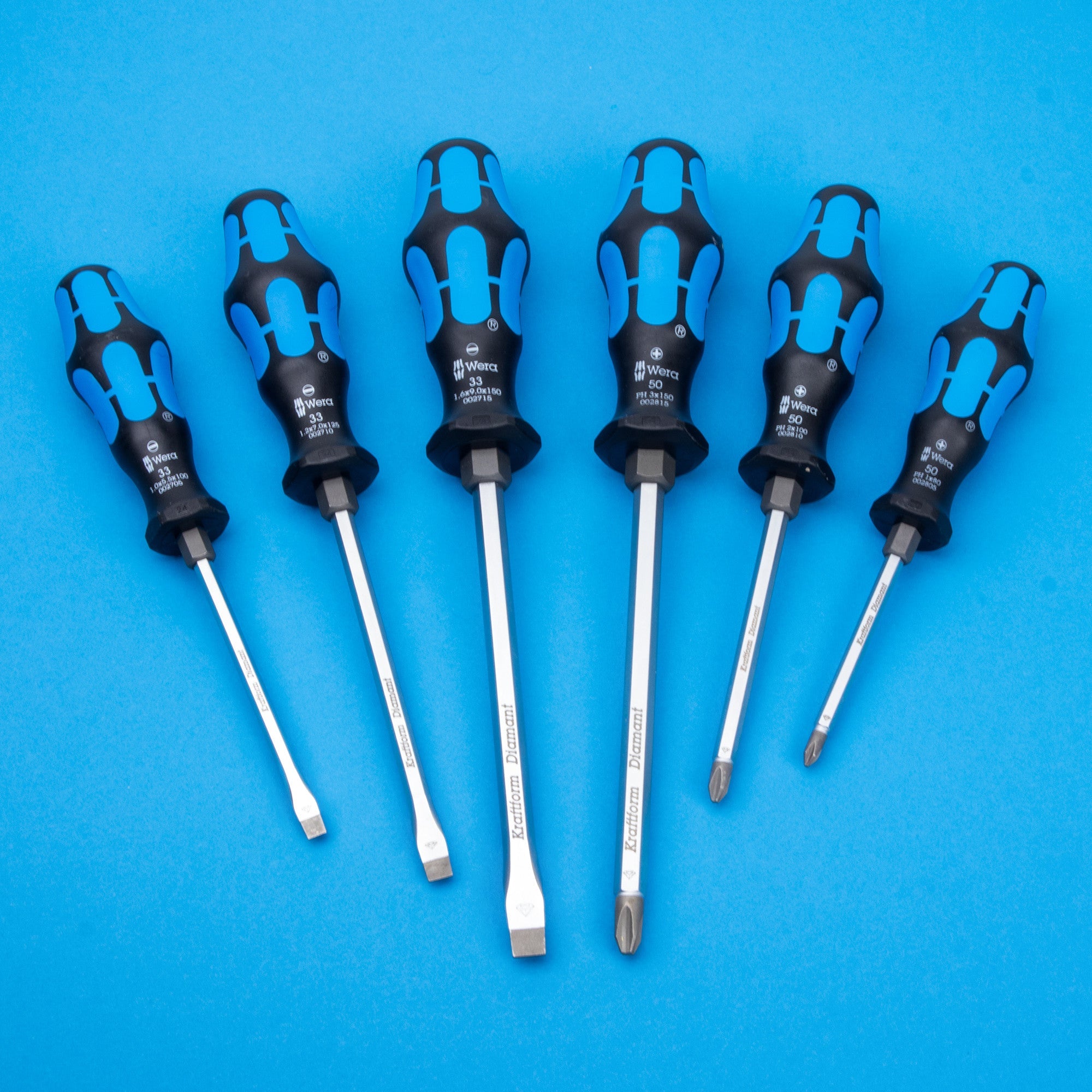 Wera 300152 Diamond Rocko Kraftform Screwdriver Set, 6 Pieces