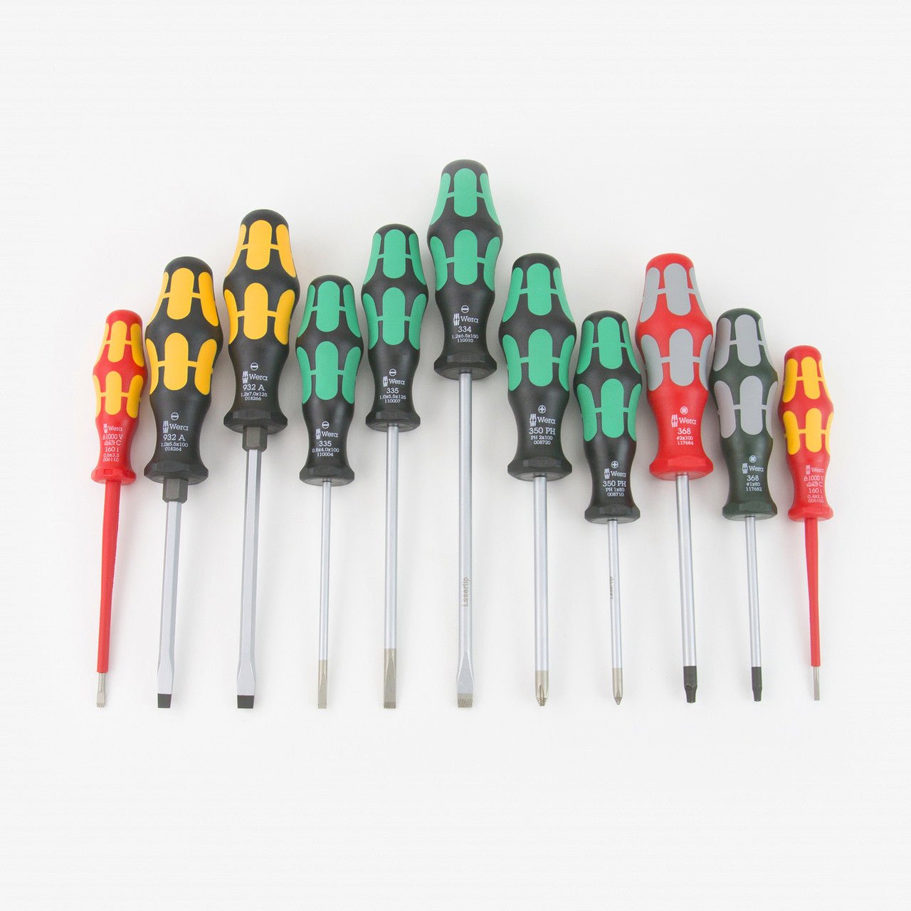 Wera 347106 Kraftform XXL 3 Slotted/Phillips/Square Screwdriver Set + Rack, 11 Pieces - WR347106 - KC Tool