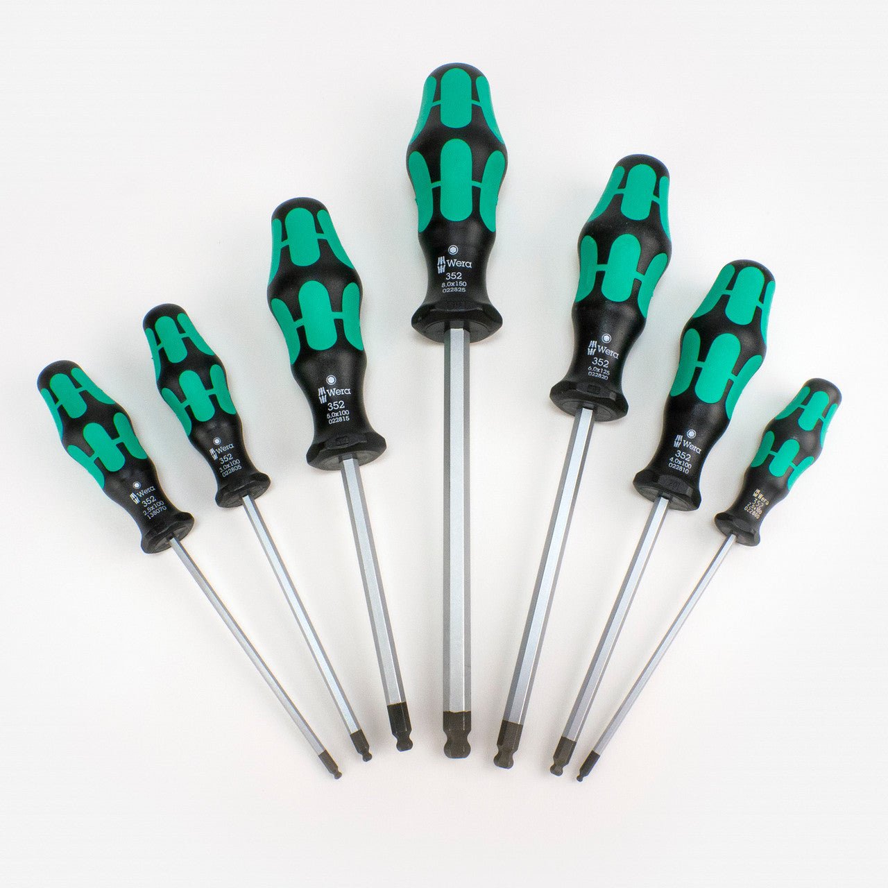 Wera Kraftform Plus Metric Ball End Hex Screwdriver Set, 7 Pieces - KCT-WRBHEXSETM - KC Tool