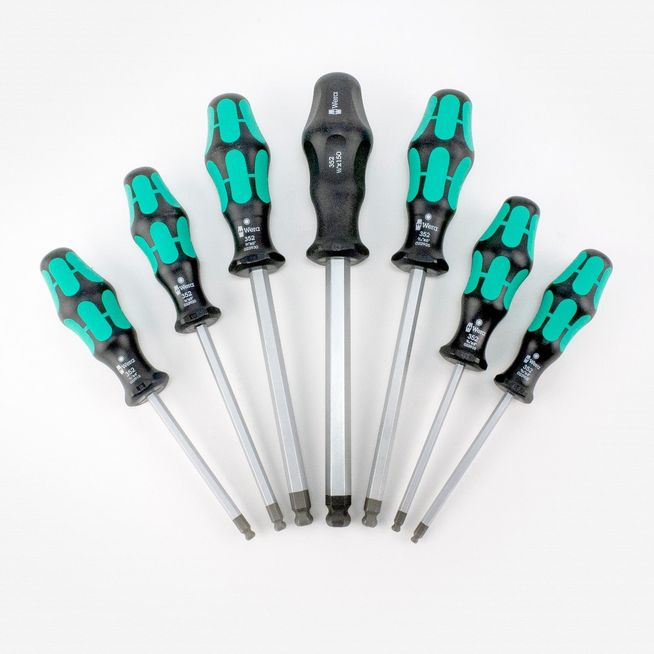Wera Kraftform Plus SAE Ball End Hex Screwdriver Set, 7 Pieces - KCT-WRBHEXSETI - KC Tool