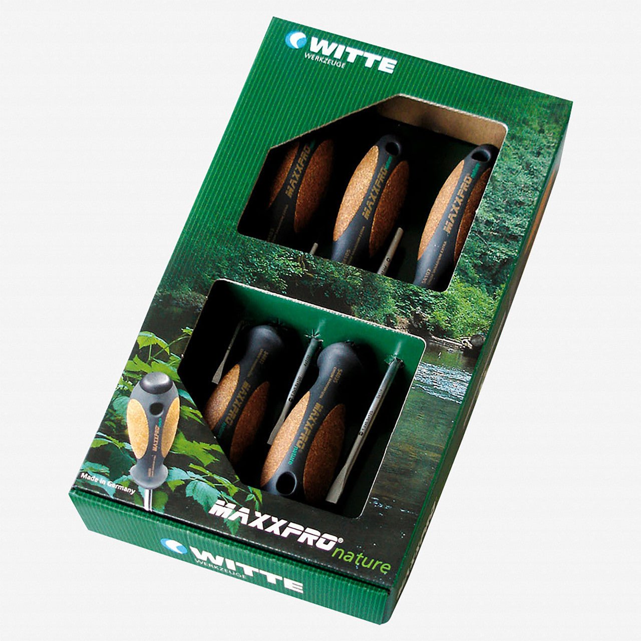 Witte Maxx Pro Nature (Cork) Slotted and Phillips Screwdriver Set, 5 Pieces - WT654865 - KC Tool