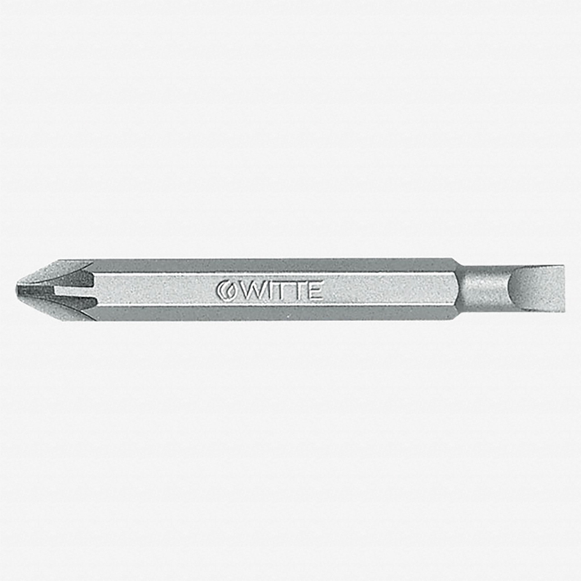 Witte Pro Double-ended Slotted/Pozidriv Bit, 1 + 0.6 x 4.5 x 60mm - WT29004 - KC Tool